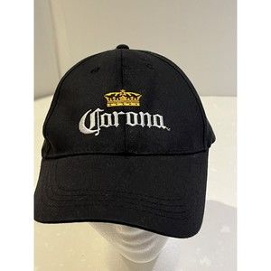 Corona Snapback Hat Men's Embroidered Gold Crown Solid Black One Size Adjustable